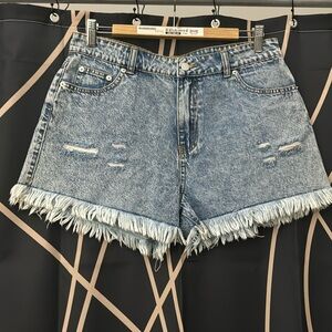 Never worn. Size large denim shorts.